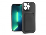 Haffner Apple iPhone 13 Pro szilikon hátlap kártyatartóval - Card Case - fekete