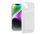 Haffner Apple iPhone 14 Plus szilikon hátlap kártyatartóval - Card Case - fehér