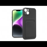 Haffner Apple iPhone 14 Plus szilikon hátlap kártyatartóval - Card Case - fekete (PT-6735)