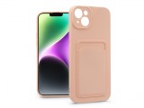 Haffner Apple iPhone 14 Plus szilikon hátlap kártyatartóval - Card Case - rózsaszín