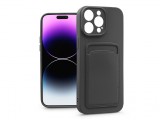 Haffner Apple iPhone 14 Pro Max szilikon hátlap kártyatartóval - Card Case - fekete