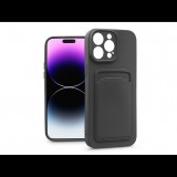 Haffner Apple iPhone 14 Pro Max szilikon hátlap kártyatartóval - Card Case - fekete (PT-6741)