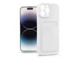 Haffner Apple iPhone 14 Pro szilikon hátlap kártyatartóval - Card Case - fehér