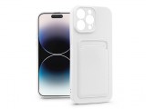 Haffner Apple iPhone 14 Pro szilikon hátlap kártyatartóval - Card Case - fehér