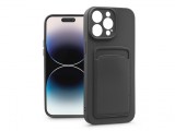 Haffner Apple iPhone 14 Pro szilikon hátlap kártyatartóval - Card Case - fekete