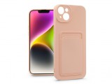 Haffner Apple iPhone 14 szilikon hátlap kártyatartóval - Card Case - rózsaszín
