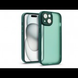 Haffner Apple iPhone 15 hátlap kameravédő peremmel, lencsevédő üveggel - Variete - sötétzöld (HF239564)