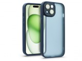 Haffner Apple iPhone 15 Plus hátlap kameravédő peremmel, lencsevédő üveggel - Variete - sötétkék