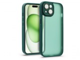 Haffner Apple iPhone 15 Plus hátlap kameravédő peremmel, lencsevédő üveggel - Variete - sötétzöld