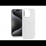 Haffner Apple iPhone 15 Pro Max szilikon hátlap kártyatartóval - Card Case - fehér (PT-6849)