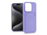 Haffner Apple iPhone 15 Pro szilikon hátlap kártyatartóval - Card Case - lila