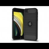 Haffner Apple iPhone SE 2020/SE 2022 szilikon hátlap - Carbon Logo - fekete (PT-5977) - Telefontok
