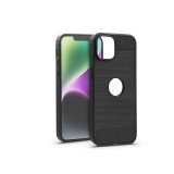 Haffner Carbon Logo szilikon tok - Apple iPhone 14 - fekete