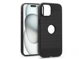 Haffner Carbon szilikon tok - Apple iPhone 15 - fekete