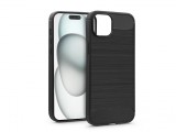 Haffner Carbon szilikon tok - Apple iPhone 15 Plus - fekete
