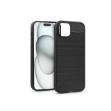 Haffner Carbon szilikon tok - Apple iPhone 15 Plus - fekete