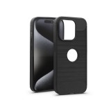 Haffner Carbon szilikon tok - Apple iPhone 15 Pro - fekete