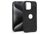 Haffner Carbon szilikon tok - Apple iPhone 15 Pro Max - fekete