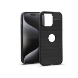 Haffner Carbon szilikon tok - Apple iPhone 15 Pro Max - fekete