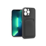 Haffner Card Case kártyatartós szilikon tok - Apple iPhone 13 Pro - fekete