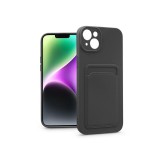 Haffner Card Case kártyatartós szilikon tok - Apple iPhone 14 Plus - fekete