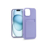 Haffner Card Case kártyatartós szilikon tok - Apple iPhone 15 Plus - lila
