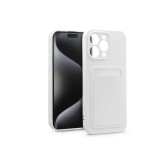 Haffner Card Case kártyatartós szilikon tok - Apple iPhone 15 Pro Max - fehér