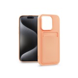 Haffner Card Case kártyatartós szilikon tok - Apple iPhone 15 Pro Max - pink