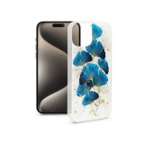 Haffner Gold Glam szilikon tok - Apple iPhone 15 Pro Max - leaves