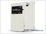 Haffner LG K4 K120E S-View Flexi oldalra nyíló flipes tok - fehér PT-2928