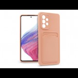 Haffner Samsung A536U Galaxy A53 5G szilikon hátlap kártyatartóval - Card Case - pink (PT-6749)