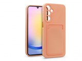 Haffner Samsung Galaxy A25 5G szilikon hátlap kártyatartóval - Card Case - rózsaszín