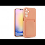 Haffner Samsung SM-A256 Galaxy A25 5G szilikon hátlap kártyatartóval - Card Case - rózsaszín (HF259258)