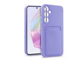 Haffner Samsung SM-A356 Galaxy A35 5G szilikon hátlap kártyatartóval - Card Case - lila