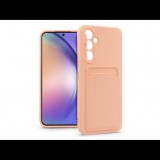 Haffner Samsung SM-A546 Galaxy A54 5G szilikon hátlap kártyatartóval - Card Case - pink (PT-6693)