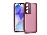 Haffner Samsung SM-A556 Galaxy A55 hátlap kameravédő peremmel, lencsevédő üveggel - Variete - bíbor