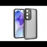 Haffner Samsung SM-A556 Galaxy A55 hátlap kameravédő peremmel, lencsevédő üveggel - Variete - fekete (HF268106)