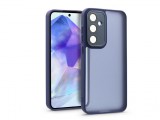 Haffner Samsung SM-A556 Galaxy A55 hátlap kameravédő peremmel, lencsevédő üveggel - Variete - sötétkék