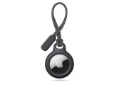Haffner Szilikon védőtok és rögzítő kulcstartó Apple AirTag nyomkövetőhöz - Rough Chain - fekete (ECO csomagolás)
