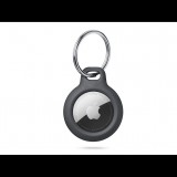 Haffner Szilikon védőtok és rögzítő kulcstartó Apple AirTag nyomkövetőhöz - Rough - fekete (ECO csomagolás) (FN0440)