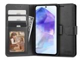 Haffner Tech-Protect Wallet Book Flip bőrtok - Samsung SM-A556 Galaxy A55 - fekete