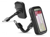 Haffner Univerzális kerékpárra/motorkerékpárra szerelhető, por- és cseppálló telefontartó 5.5-6.3'' méretű készülékekhez - fekete