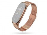 Haffner Xiaomi Mi Smart Band 7 aktivitásmérőhöz fém szíj rozsdamentes acélból - Milanese- rose gold