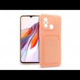 Haffner Xiaomi Redmi 12C szilikon hátlap kártyatartóval - Card Case - pink (PT-6790)