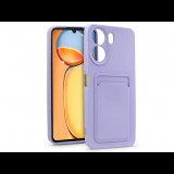 Haffner Xiaomi Redmi 13C szilikon hátlap kártyatartóval - Card Case - lila (HF262883)