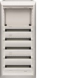 HAGER FU72AN Vega D, 7 soros, süllyesztett elosztó, félig előszerelt, ajtó nélkül, 300mm üres hely, 120 modul, 1256x550x110,