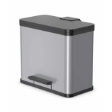 Hailo Szabadonálló hulladékgyűjtő 3x9 literes, szürke, csillapított fedélzárással