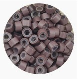 Hair Power Szilikonos mikrogyűrű hajhosszabbításhoz 4,5 mm barna, 100 db