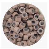 Hair Power Szilikonos mikrogyűrű hajhosszabbításhoz 4,5 mm világosbarna, 100 db