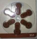 HALLÓKÉSZÜLÉK ELEM Varta Oction 312 6db gombelem/csomag